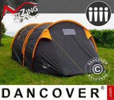 Tente de camping, TentZing® Tunnel, 4 personnes, orange/gris foncé