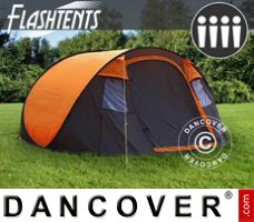 Tente de camping FlashTents®, 4 personnes, Orange/gris foncé